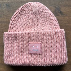 NWT Peach-pink Acne wool ribbed beanie